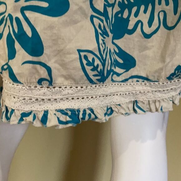Kenzie Lined Turquoise Floral Summer Dress Sz 6 - Picture 6 of 7